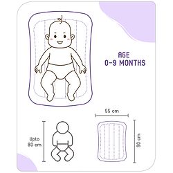 Babyhug Cotton Mattress Set with Mosquito Net Fox Print- Pista Green