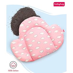 Babyhug Cloud Shaped Head Shaping Rai ( Mustard Seed ) Pillow Cloud Print- Pink