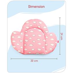 Babyhug Cloud Shaped Head Shaping Rai ( Mustard Seed ) Pillow Cloud Print- Pink