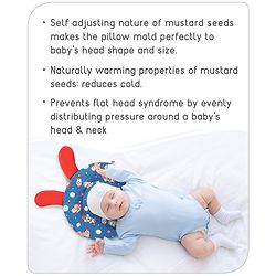 Babyhug Cloud Shaped Head Shaping Rai ( Mustard Seed ) Pillow Cloud Print- Pink