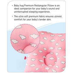 Babyhug Rectangular Head Shaping Neck Pillow Cloud Print- Pink