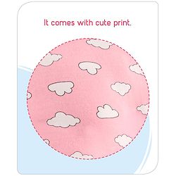 Babyhug Rectangular Head Shaping Neck Pillow Cloud Print- Pink