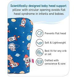 Babyhug Rectangular Head Shaping Neck Pillow Cloud Print- Pink