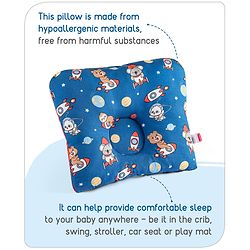 Babyhug Rectangular Head Shaping Neck Pillow Cloud Print- Pink