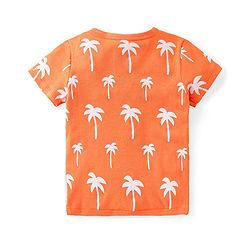 Babyhug 100% Cotton Half Sleeves Set Of Vests Dino & Text Print Pack Of 3 - Orange Yellow & White