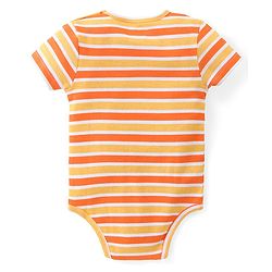 Babyhug 100% Cotton Knit Half Sleeves Onesies with Striped & Dino Print Pack of 3 - Multicolour