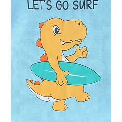 Babyhug 100% Cotton Knit Half Sleeves Onesies with Striped & Dino Print Pack of 3 - Multicolour