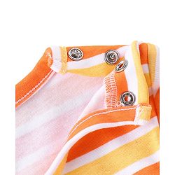 Babyhug 100% Cotton Knit Half Sleeves Onesies with Striped & Dino Print Pack of 3 - Multicolour