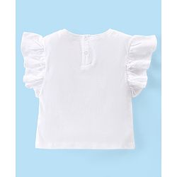 Babyhug Single Jersey Half Sleeves Top And Shorts Set Butterfly Print - White & Lilac