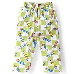 Babyhug Single Jersey Knit  Half Sleeves Nightsuits with Pencil & Tiger Print Pack of 2 - Multicolour