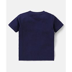 Babyhug Single Jersey Knit Half Sleeves Night Suit Text Print Pack of 2  -  Blue
