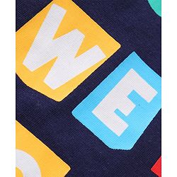 Babyhug Single Jersey Knit Half Sleeves Night Suit Text Print Pack of 2  -  Blue