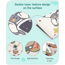 Babyhug Premium Reversible Foldable Waterproof Floor mat- 6 ft x 4 ft| Thickness 8mm|Space Theme|Colorful|Learn and Play Mat|Soft Foam Mat|Baby Massage|Easy to Carry Bag|0-12 Years|BIS Certified