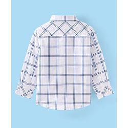 Babyhug Cotton Woven Full Sleeves Regular Collar Check Shirt - White