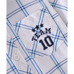Babyhug Cotton Woven Full Sleeves Regular Collar Check Shirt - White