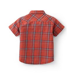 Babyhug Cotton Half Sleeve Twofer Check Shirt with T-Shirt - Brown & Navy