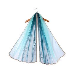 Babyhug Woven Sleeveless Floral Embroidered Halter Neck Choli with Lehenga and Net Dupatta Set - Teal Blue
