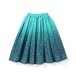 Babyhug Woven Sleeveless Floral Embroidered Halter Neck Choli with Lehenga and Net Dupatta Set - Teal Blue