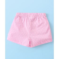 Babyhug Cotton Knit Single Jersey Half Sleeves Night Suit With Snail Print - White & Pink