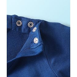 Babyhug Single Jersey Knit Half Sleeves Night Suit With Panther Print - Blue