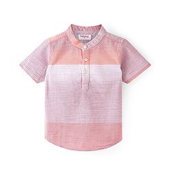 Babyhug Cotton Woven Half Sleeves Striped Kurta Shirt - Multicolor