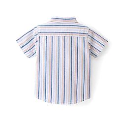 Babyhug Cotton Woven Half Sleeves Striped Shirt - Multicolour