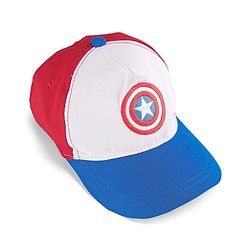 Babyhug Marvel Cotton Summer Cap With Captain Amercia Graphics - Multicolour