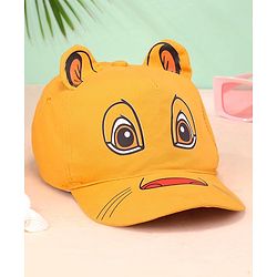 Babyhug Disney Cotton Summer Cap With Lion King Graphics - Yellow