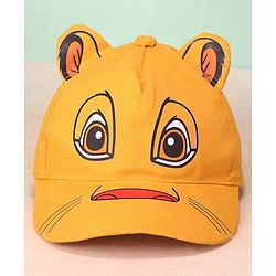 Babyhug Disney Cotton Summer Cap With Lion King Graphics - Yellow