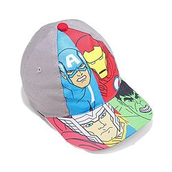 Babyhug Marvel Cotton Summer Cap With Avengers Graphics - Multicolour