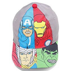 Babyhug Marvel Cotton Summer Cap With Avengers Graphics - Multicolour