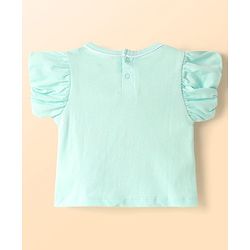Babyhug Single Jersey Knit Half Sleeves Night Suit With Duck & Polka Dot Print - Mint & White