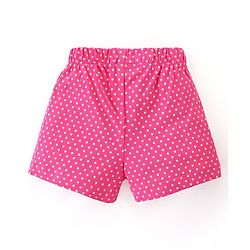 Babyhug Cotton Knit Half Sleeves Night Suit With Cat Print - Yellow & Pink