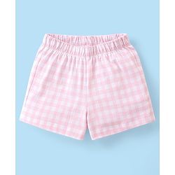 Babyhug Cotton Knit Half Sleeves Night Suit Bear Print - Pink & Grey