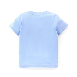 Babyhug Cotton Knit Half Sleeves Sky & Clouds Printed Night Suit - Blue