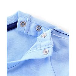 Babyhug Cotton Knit Half Sleeves Sky & Clouds Printed Night Suit - Blue