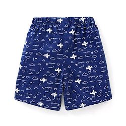 Babyhug Cotton Knit Half Sleeves Sky & Clouds Printed Night Suit - Blue
