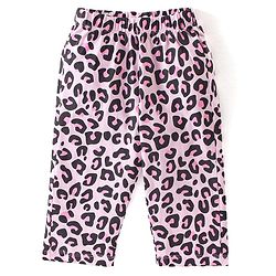 Babyhug Cotton Knit Half Sleeves Night Suit Kitty Print - Pink