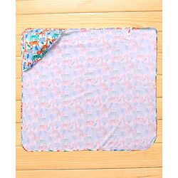 Babyhug Cotton Interlock Hooded Wrapper Star Print L 76 x B 76 cm - Orange