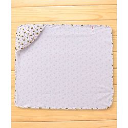 Babyhug Interlock Hooded Wrappers With Honey Bee Print L 76.2 x B 76.2 cm - White