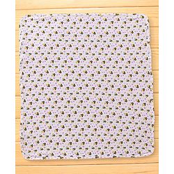 Babyhug Interlock Hooded Wrappers With Honey Bee Print L 76.2 x B 76.2 cm - White