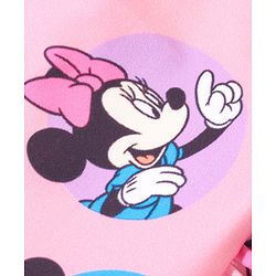 Babyhug Disney Flutter Sleeves  Frock Swimsuit with Minnie Mouse  Print - Pink