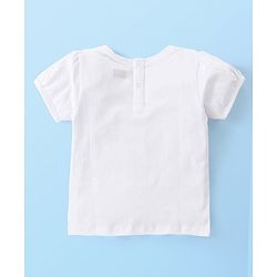 Babyhug Cotton Knit Half Sleeves T-Shirt with Ice Cream Print - White