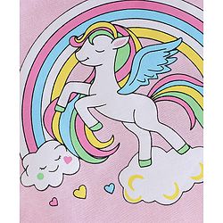 Babyhug Cotton Single Jersey Knit Sleeveless Night Suit Unicorn Print - Pink