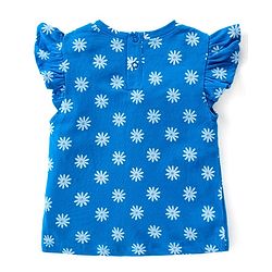 Babyhug 100% Cotton Knit Frill Sleeves Top with Frills & Floral Print Pack of 3 - Pink Yellow & Blue