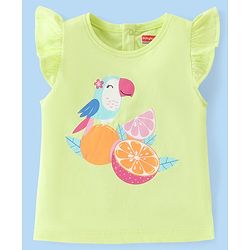 Babyhug Cotton Knit Frill Sleeves T-Shirts with Fruity Print Pack of 3 - Multicolour