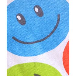 Babyhug Single Jersey Half Sleeves Night Suit Smiley Face Print - Multicolor