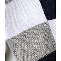 Babyhug Knitted Full Sleeves Sweater Set With Color Block Design - Navy Blue