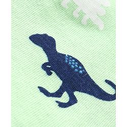 Babyhug Cotton Knit Full Sleeves Dino Printed Night Suit - Green