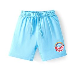 Babyhug Cotton Knit Shorts Emoji & Text Print Pack Of 3 - Blue Green & Red